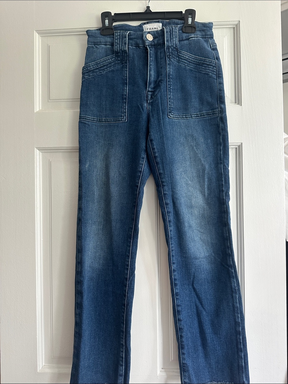 FRAME Blue Le High Straight Jeans 26